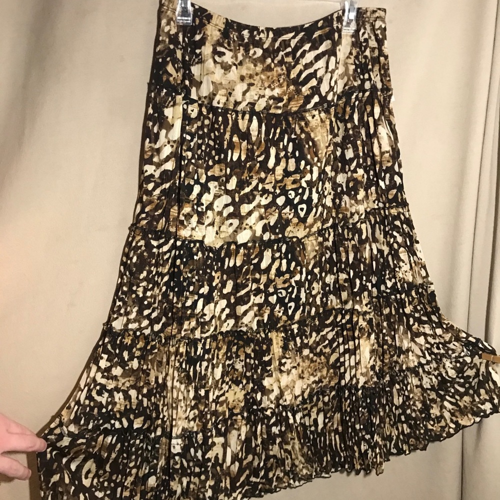 Animal Print Boho Ruffle Skirt JM Collection